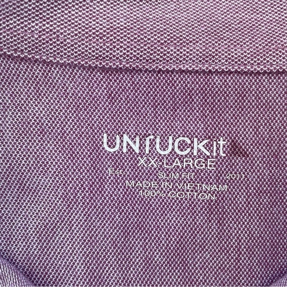 Untuckit Men's Dusty Red 100% Cotton Slim Fit Long Sleeve Button Down Size XXL - Picture 4 of 6